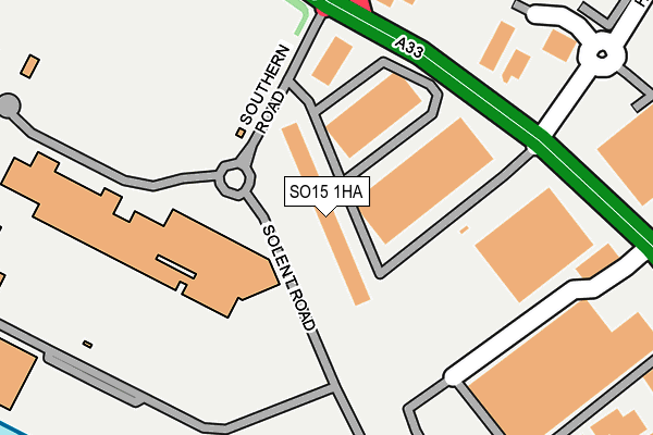 SO15 1HA map - OS OpenMap – Local (Ordnance Survey)