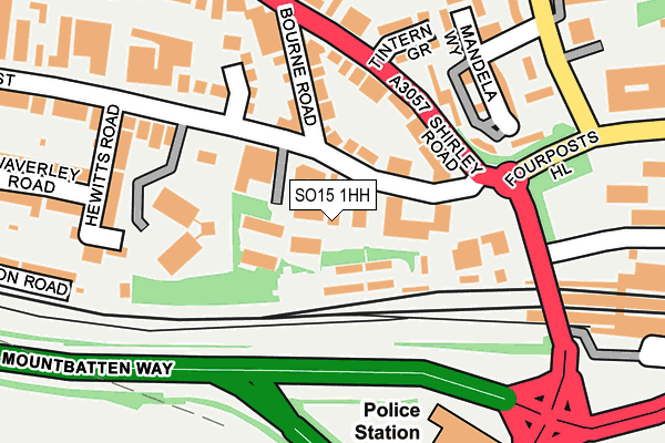 SO15 1HH map - OS OpenMap – Local (Ordnance Survey) SO15 1HH map - OS OpenMap – Local (Ordnance Survey)