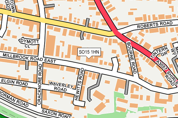 SO15 1HN map - OS OpenMap – Local (Ordnance Survey) SO15 1HN map - OS OpenMap – Local (Ordnance Survey)