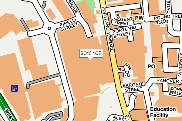 SO15 1QE map - OS OpenMap – Local (Ordnance Survey) SO15 1QE map - OS OpenMap – Local (Ordnance Survey)
