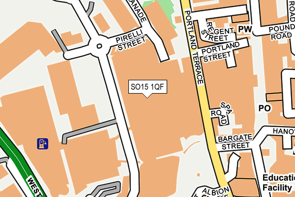 SO15 1QF map - OS OpenMap – Local (Ordnance Survey) SO15 1QF map - OS OpenMap – Local (Ordnance Survey)
