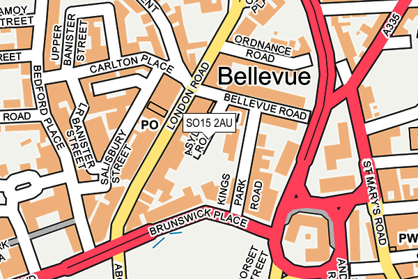 SO15 2AU map - OS OpenMap – Local (Ordnance Survey) SO15 2AU map - OS OpenMap – Local (Ordnance Survey)
