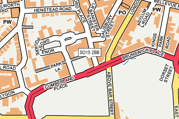 SO15 2BB map - OS OpenMap – Local (Ordnance Survey) SO15 2BB map - OS OpenMap – Local (Ordnance Survey)