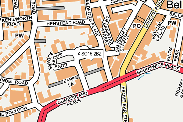 SO15 2BZ map - OS OpenMap – Local (Ordnance Survey) SO15 2BZ map - OS OpenMap – Local (Ordnance Survey)