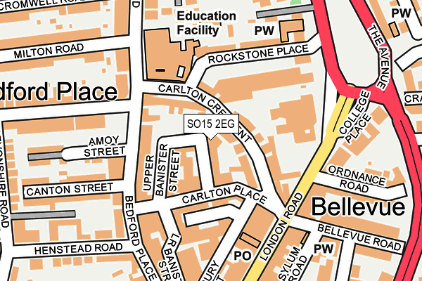 SO15 2EG map - OS OpenMap – Local (Ordnance Survey) SO15 2EG map - OS OpenMap – Local (Ordnance Survey)