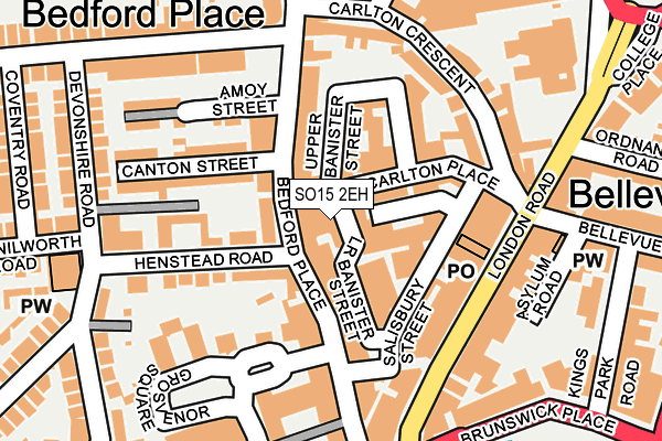 SO15 2EH map - OS OpenMap – Local (Ordnance Survey) SO15 2EH map - OS OpenMap – Local (Ordnance Survey)