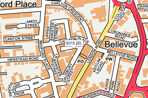 SO15 2EL map - OS OpenMap – Local (Ordnance Survey) SO15 2EL map - OS OpenMap – Local (Ordnance Survey)