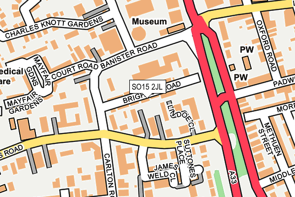SO15 2JL map - OS OpenMap – Local (Ordnance Survey) SO15 2JL map - OS OpenMap – Local (Ordnance Survey)