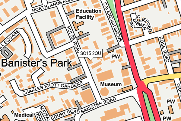SO15 2QU map - OS OpenMap – Local (Ordnance Survey) SO15 2QU map - OS OpenMap – Local (Ordnance Survey)