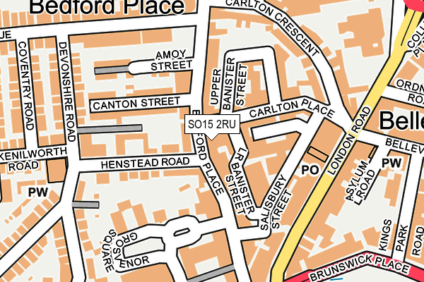 SO15 2RU map - OS OpenMap – Local (Ordnance Survey) SO15 2RU map - OS OpenMap – Local (Ordnance Survey)