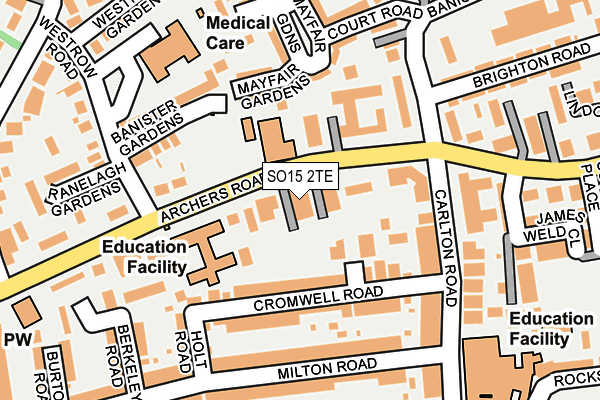 SO15 2TE map - OS OpenMap – Local (Ordnance Survey) SO15 2TE map - OS OpenMap – Local (Ordnance Survey)