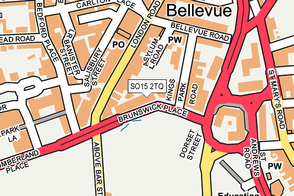 SO15 2TQ map - OS OpenMap – Local (Ordnance Survey) SO15 2TQ map - OS OpenMap – Local (Ordnance Survey)
