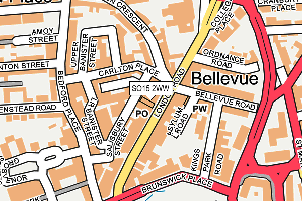 SO15 2WW map - OS OpenMap – Local (Ordnance Survey) SO15 2WW map - OS OpenMap – Local (Ordnance Survey)