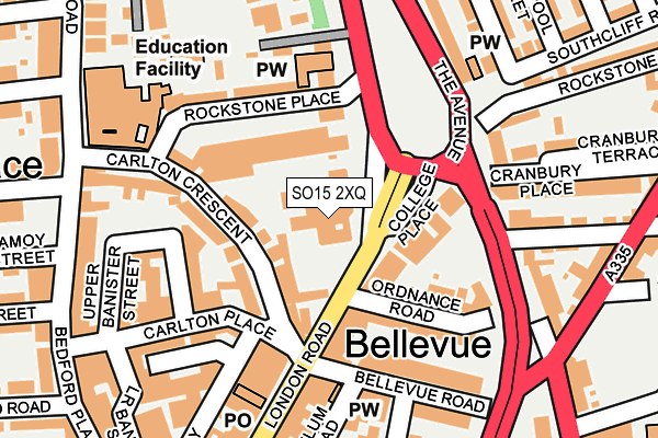 SO15 2XQ map - OS OpenMap – Local (Ordnance Survey) SO15 2XQ map - OS OpenMap – Local (Ordnance Survey)