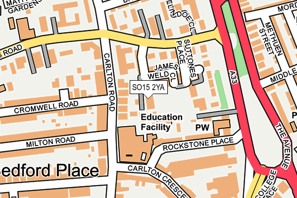 SO15 2YA map - OS OpenMap – Local (Ordnance Survey) SO15 2YA map - OS OpenMap – Local (Ordnance Survey)