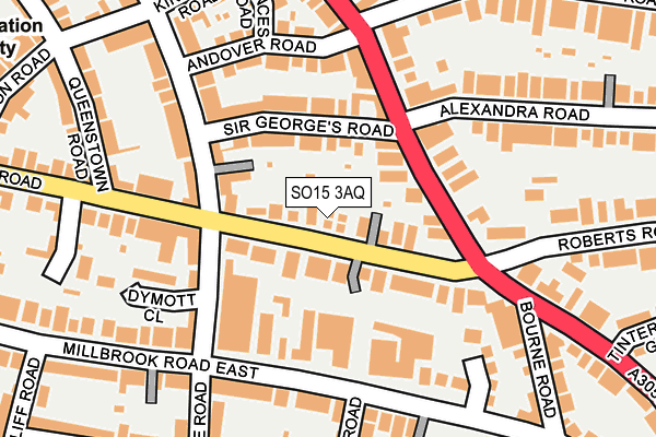 SO15 3AQ map - OS OpenMap – Local (Ordnance Survey) SO15 3AQ map - OS OpenMap – Local (Ordnance Survey)