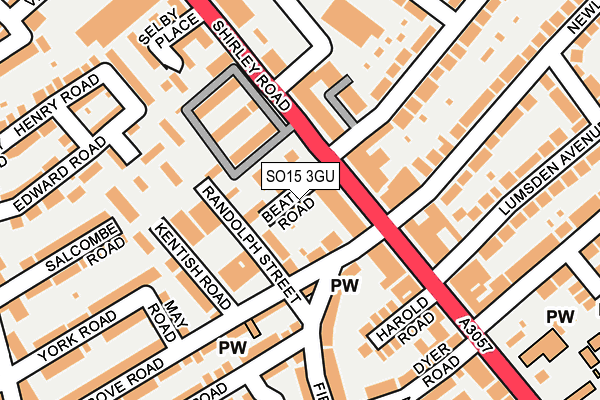 SO15 3GU map - OS OpenMap – Local (Ordnance Survey) SO15 3GU map - OS OpenMap – Local (Ordnance Survey)
