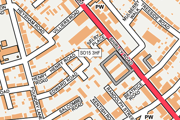 SO15 3HF map - OS OpenMap – Local (Ordnance Survey) SO15 3HF map - OS OpenMap – Local (Ordnance Survey)