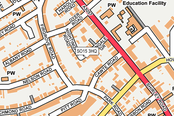SO15 3HQ map - OS OpenMap – Local (Ordnance Survey) SO15 3HQ map - OS OpenMap – Local (Ordnance Survey)