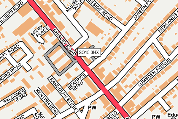 SO15 3HX map - OS OpenMap – Local (Ordnance Survey) SO15 3HX map - OS OpenMap – Local (Ordnance Survey)