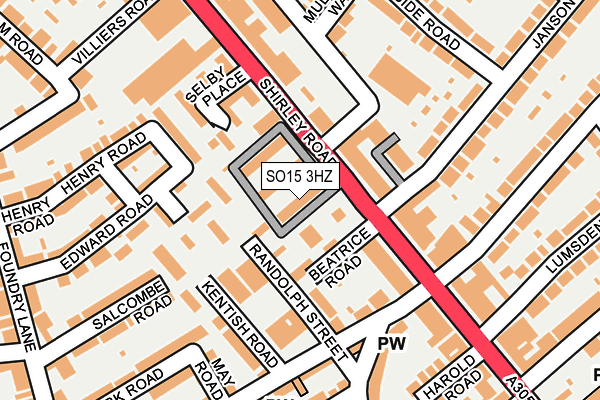 SO15 3HZ map - OS OpenMap – Local (Ordnance Survey) SO15 3HZ map - OS OpenMap – Local (Ordnance Survey)