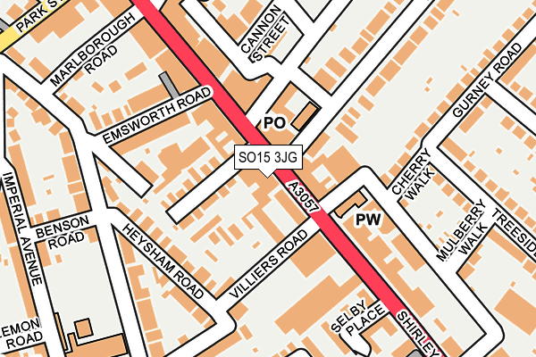 SO15 3JG map - OS OpenMap – Local (Ordnance Survey) SO15 3JG map - OS OpenMap – Local (Ordnance Survey)