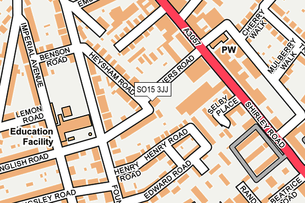 SO15 3JJ map - OS OpenMap – Local (Ordnance Survey) SO15 3JJ map - OS OpenMap – Local (Ordnance Survey)