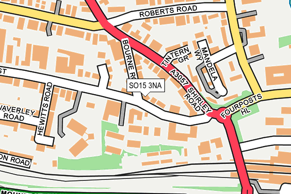 SO15 3NA map - OS OpenMap – Local (Ordnance Survey) SO15 3NA map - OS OpenMap – Local (Ordnance Survey)