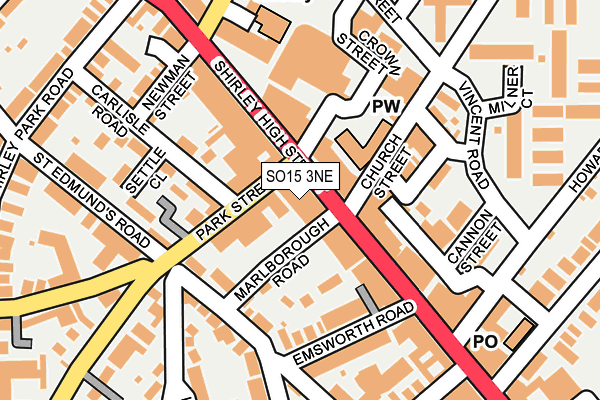 SO15 3NE map - OS OpenMap – Local (Ordnance Survey) SO15 3NE map - OS OpenMap – Local (Ordnance Survey)