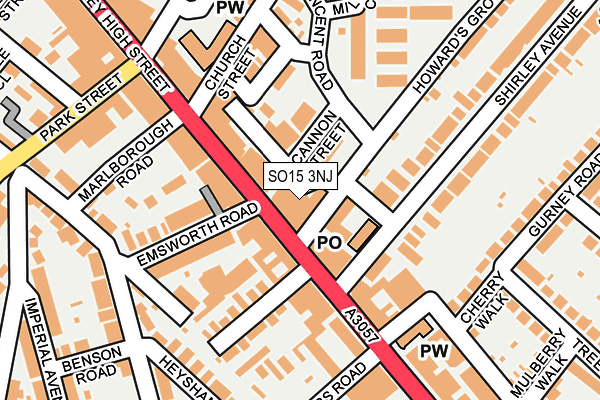 SO15 3NJ map - OS OpenMap – Local (Ordnance Survey) SO15 3NJ map - OS OpenMap – Local (Ordnance Survey)