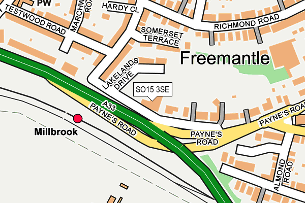 SO15 3SE map - OS OpenMap – Local (Ordnance Survey) SO15 3SE map - OS OpenMap – Local (Ordnance Survey)