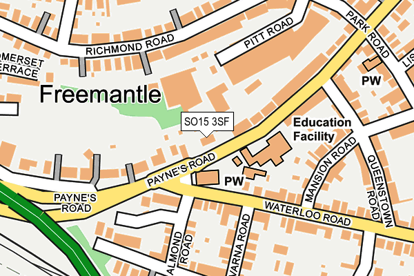 SO15 3SF map - OS OpenMap – Local (Ordnance Survey) SO15 3SF map - OS OpenMap – Local (Ordnance Survey)