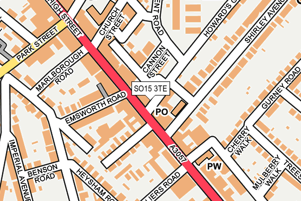 SO15 3TE map - OS OpenMap – Local (Ordnance Survey) SO15 3TE map - OS OpenMap – Local (Ordnance Survey)