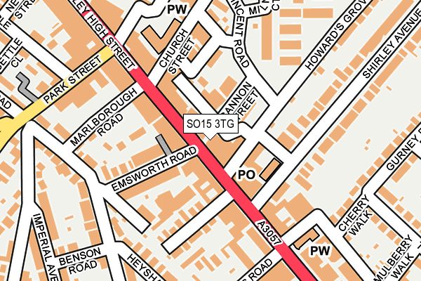 SO15 3TG map - OS OpenMap – Local (Ordnance Survey) SO15 3TG map - OS OpenMap – Local (Ordnance Survey)