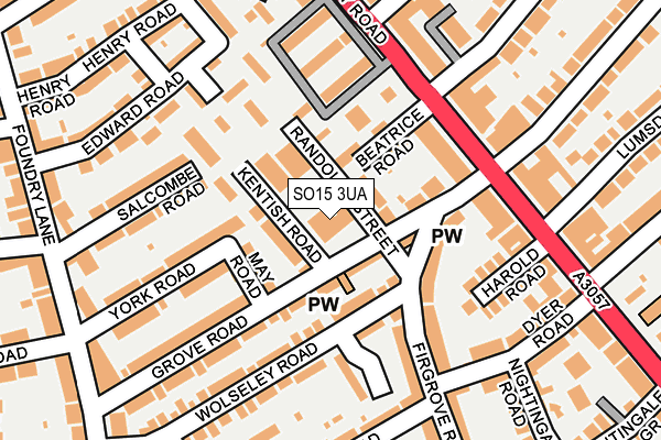 SO15 3UA map - OS OpenMap – Local (Ordnance Survey) SO15 3UA map - OS OpenMap – Local (Ordnance Survey)