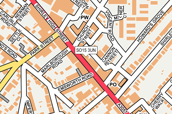 SO15 3UN map - OS OpenMap – Local (Ordnance Survey) SO15 3UN map - OS OpenMap – Local (Ordnance Survey)