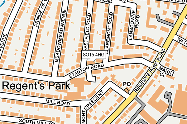 SO15 4HG map - OS OpenMap – Local (Ordnance Survey) SO15 4HG map - OS OpenMap – Local (Ordnance Survey)