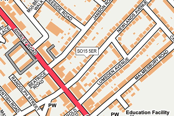 SO15 5ER map - OS OpenMap – Local (Ordnance Survey) SO15 5ER map - OS OpenMap – Local (Ordnance Survey)