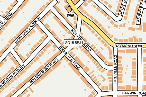 SO15 5FJ map - OS OpenMap – Local (Ordnance Survey) SO15 5FJ map - OS OpenMap – Local (Ordnance Survey)