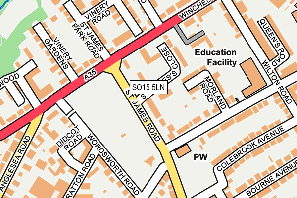 SO15 5LN map - OS OpenMap – Local (Ordnance Survey) SO15 5LN map - OS OpenMap – Local (Ordnance Survey)