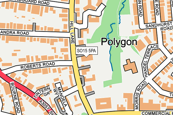 SO15 5PA map - OS OpenMap – Local (Ordnance Survey) SO15 5PA map - OS OpenMap – Local (Ordnance Survey)