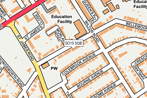 SO15 5QB map - OS OpenMap – Local (Ordnance Survey) SO15 5QB map - OS OpenMap – Local (Ordnance Survey)