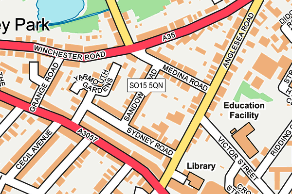 SO15 5QN map - OS OpenMap – Local (Ordnance Survey) SO15 5QN map - OS OpenMap – Local (Ordnance Survey)