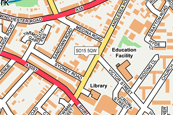 SO15 5QW map - OS OpenMap – Local (Ordnance Survey) SO15 5QW map - OS OpenMap – Local (Ordnance Survey)
