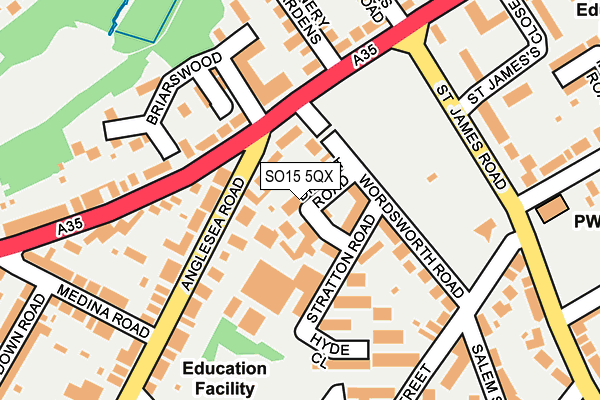 SO15 5QX map - OS OpenMap – Local (Ordnance Survey) SO15 5QX map - OS OpenMap – Local (Ordnance Survey)