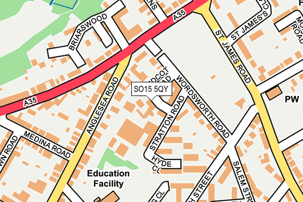 SO15 5QY map - OS OpenMap – Local (Ordnance Survey) SO15 5QY map - OS OpenMap – Local (Ordnance Survey)