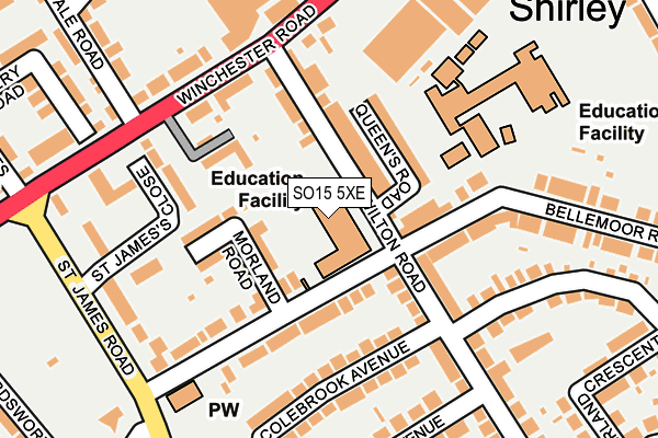 SO15 5XE map - OS OpenMap – Local (Ordnance Survey) SO15 5XE map - OS OpenMap – Local (Ordnance Survey)