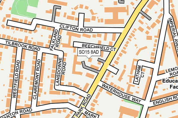 SO15 8AD map - OS OpenMap – Local (Ordnance Survey) SO15 8AD map - OS OpenMap – Local (Ordnance Survey)