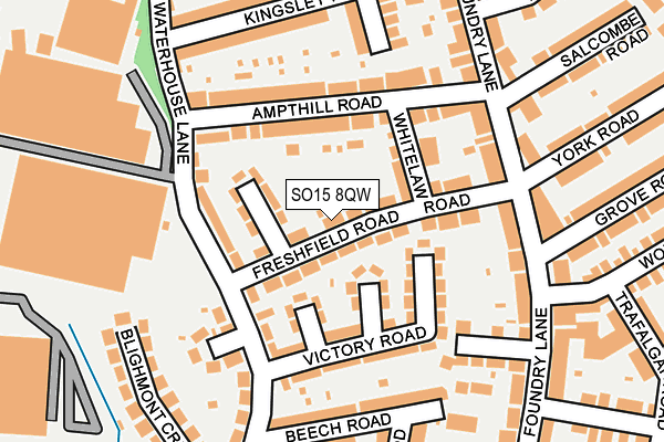 SO15 8QW map - OS OpenMap – Local (Ordnance Survey) SO15 8QW map - OS OpenMap – Local (Ordnance Survey)