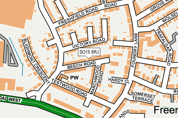 SO15 8RJ map - OS OpenMap – Local (Ordnance Survey) SO15 8RJ map - OS OpenMap – Local (Ordnance Survey)